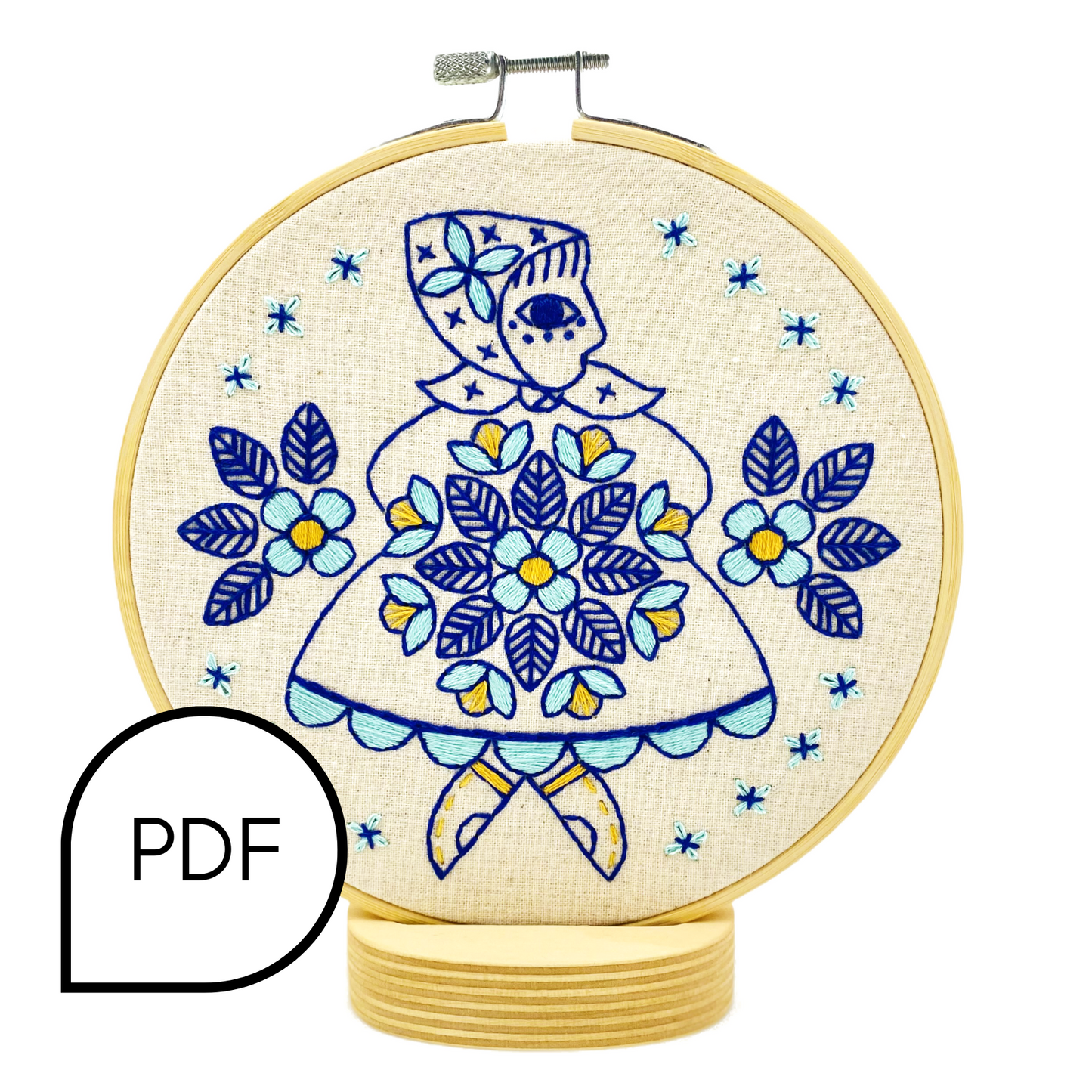 Lady Dancing Embroidery PDF Download - English and French