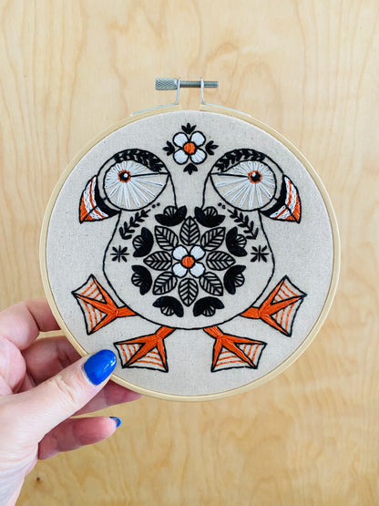 NEW! Puffin Complete Embroidery Kit