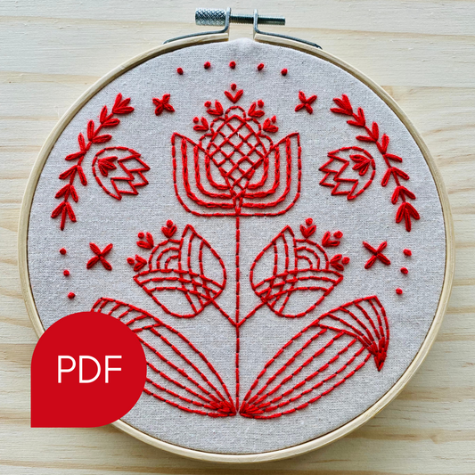 Tulips in Symmetry Embroidery PDF Download