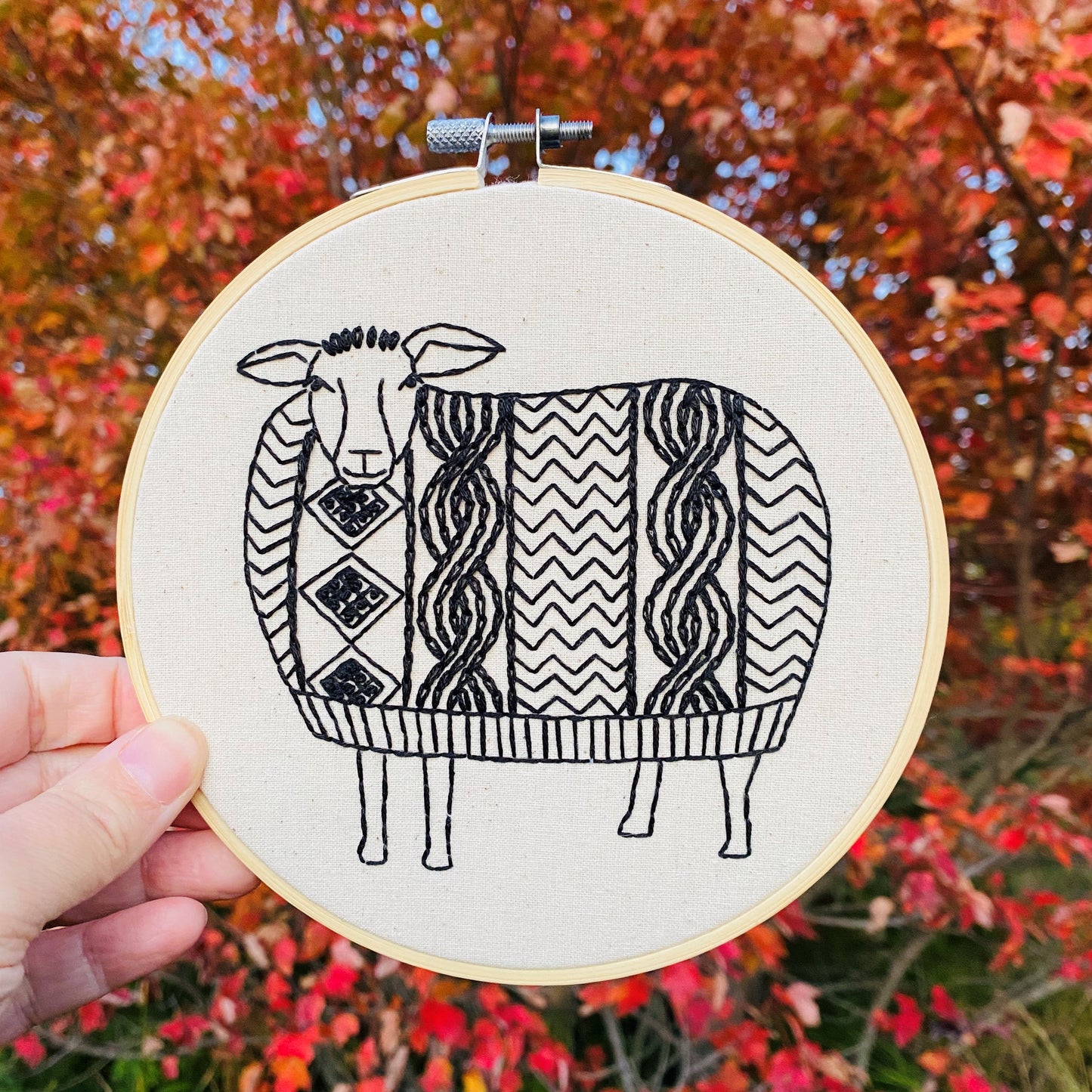 Sweater Weather Sheep Complete Embroidery Kit