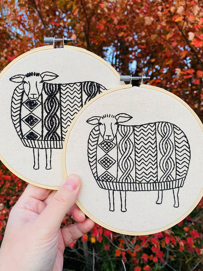 Sweater Weather Sheep Complete Embroidery Kit