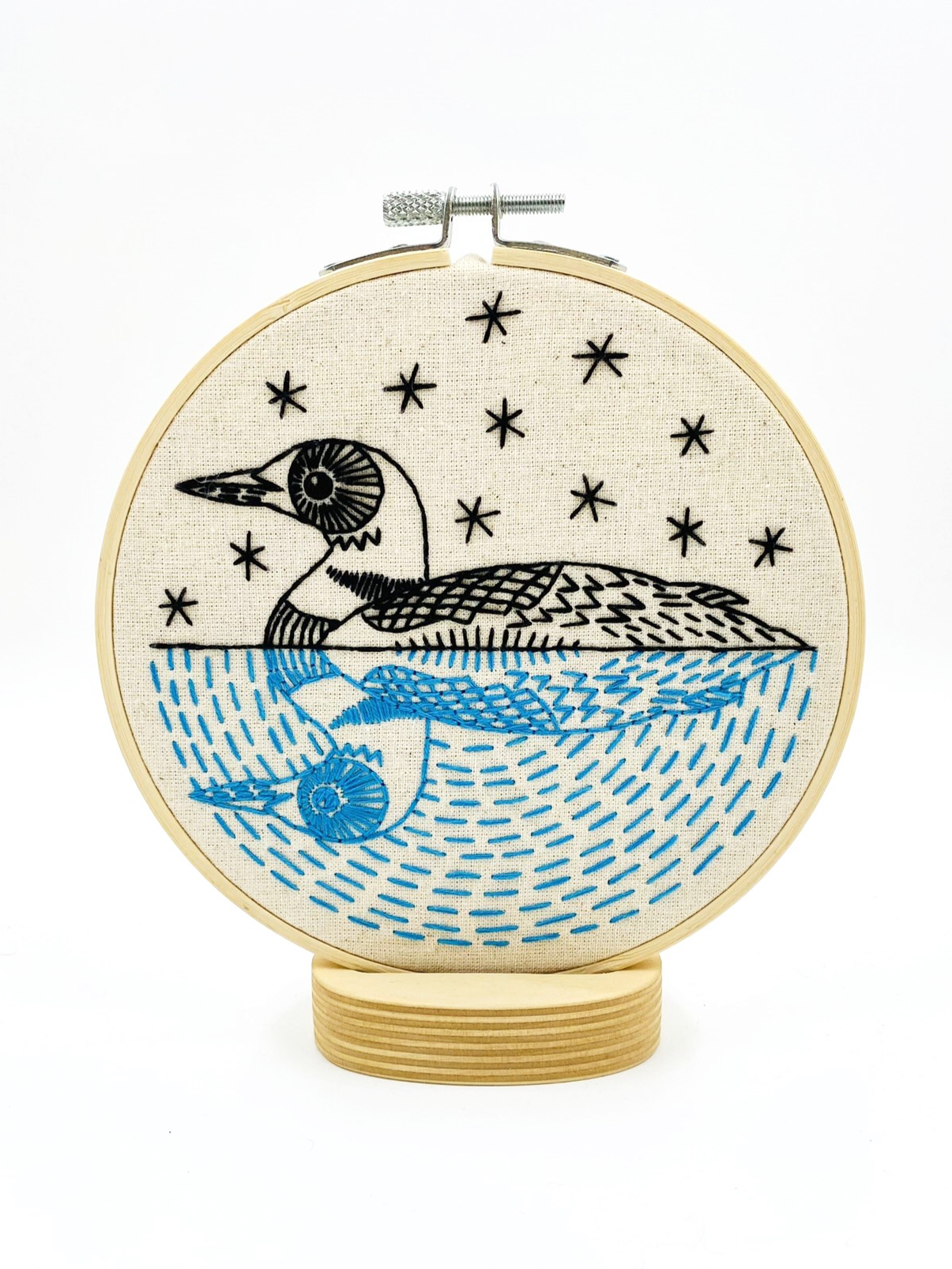 Loon Complete Embroidery Kit – Hook, Line & Tinker - modern embroidery kits