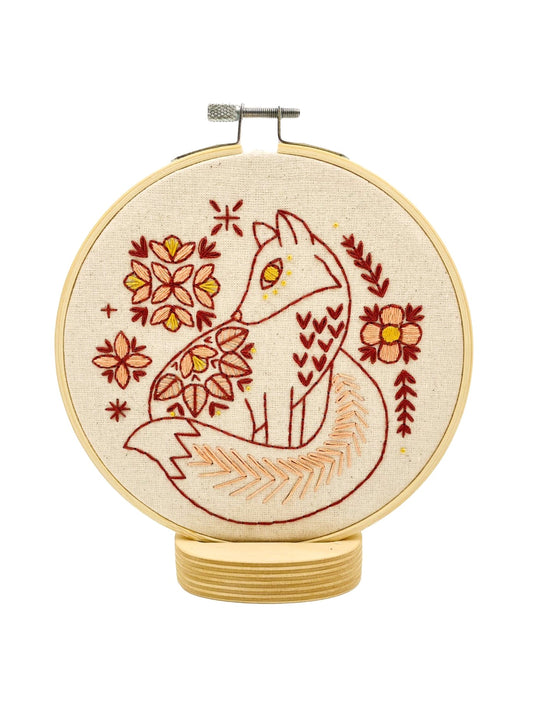 Folk Fox Complete Embroidery Kit - Colour