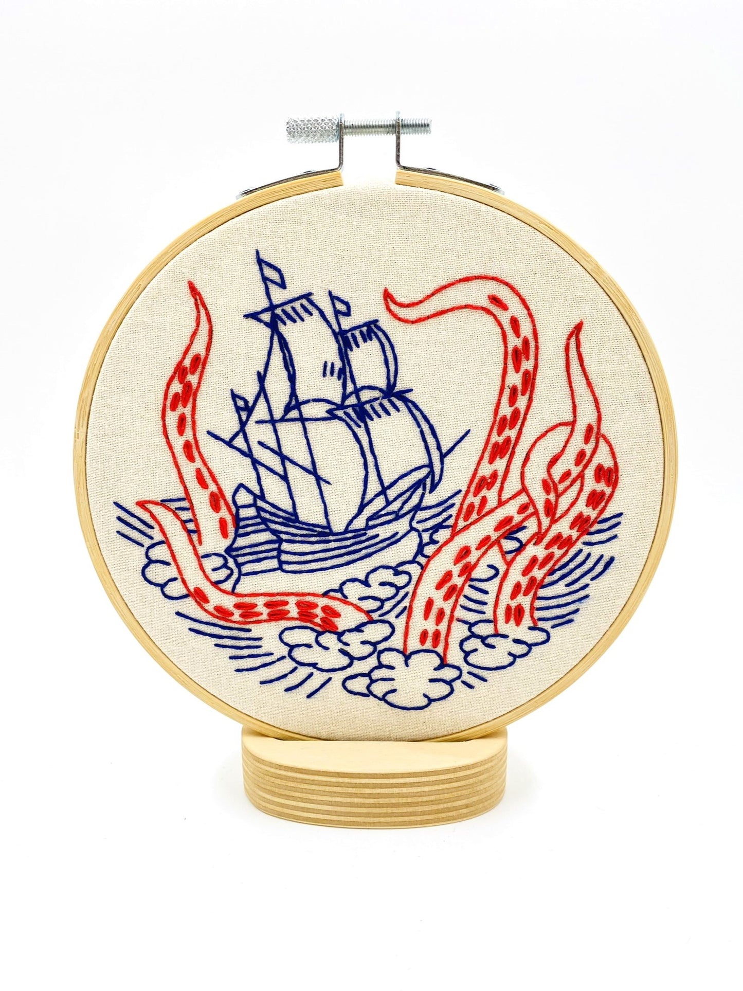 Kraken and Ship Complete Embroidery Kit