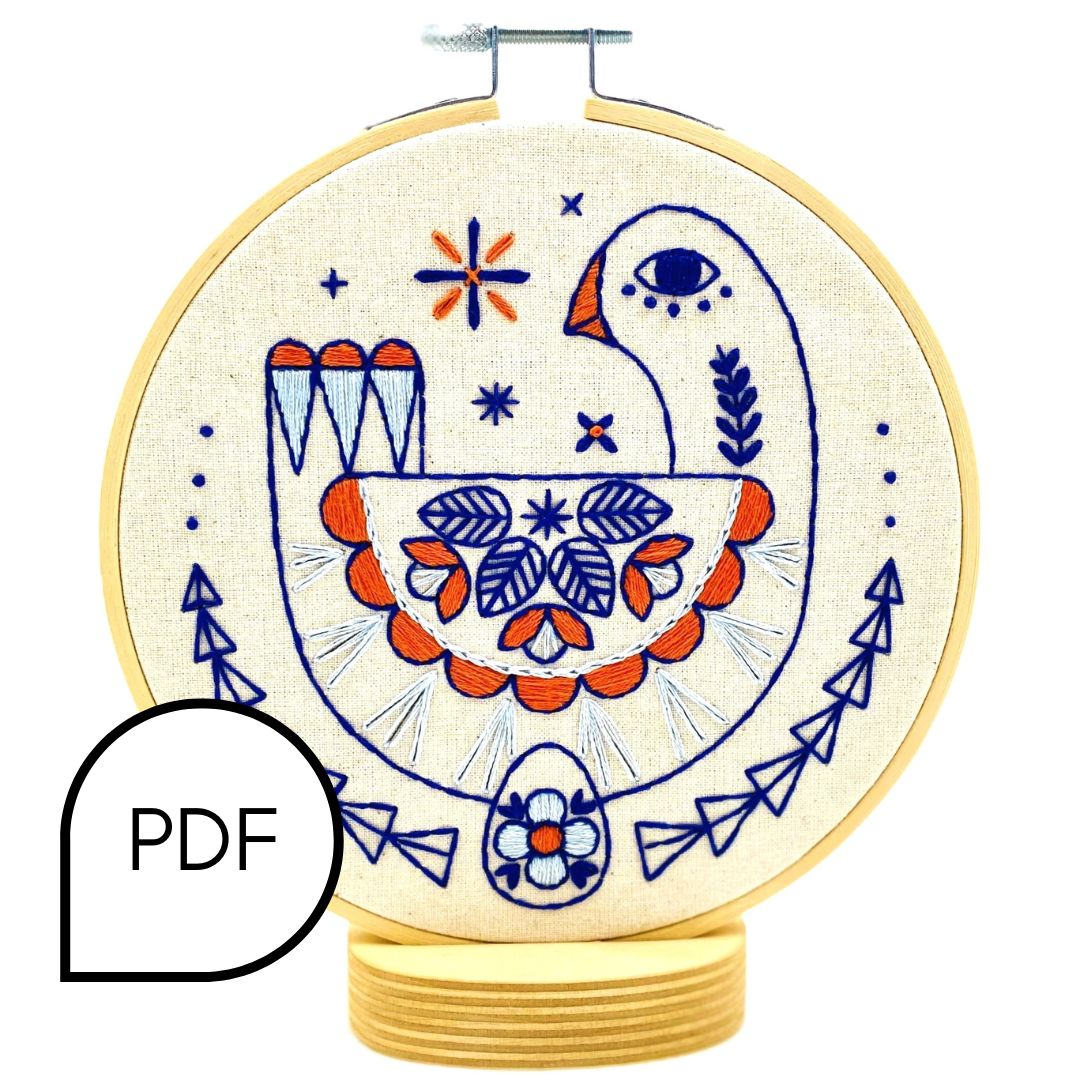 Goose Embroidery PDF Download - English and French