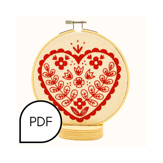 Nordic Heart Embroidery PDF Download