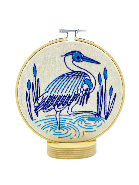 Blue Heron Complete Embroidery Kit