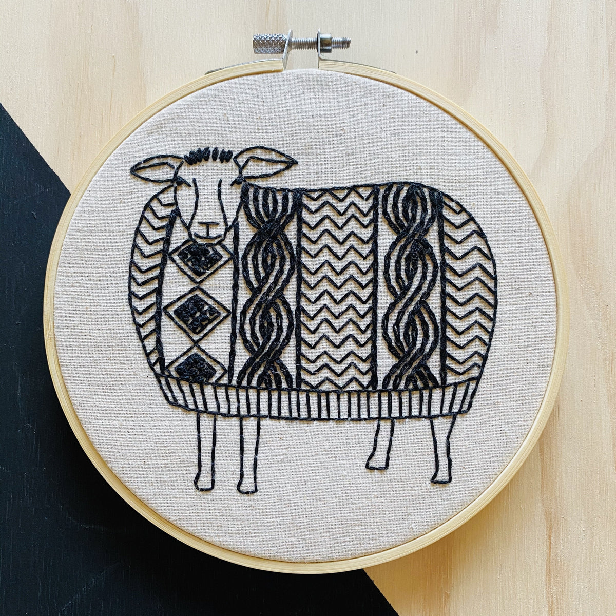 Sweater Weather Sheep Complete Embroidery Kit