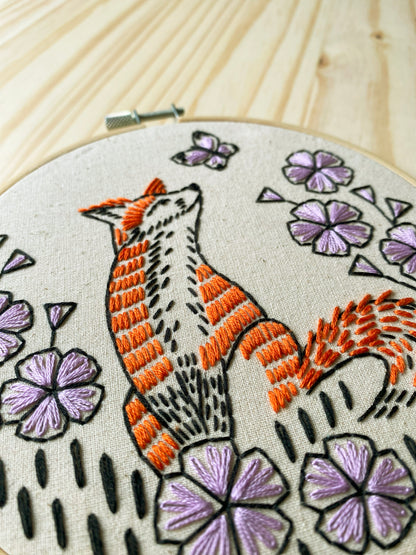 Fox in Phlox v.2 Complete Embroidery Kit