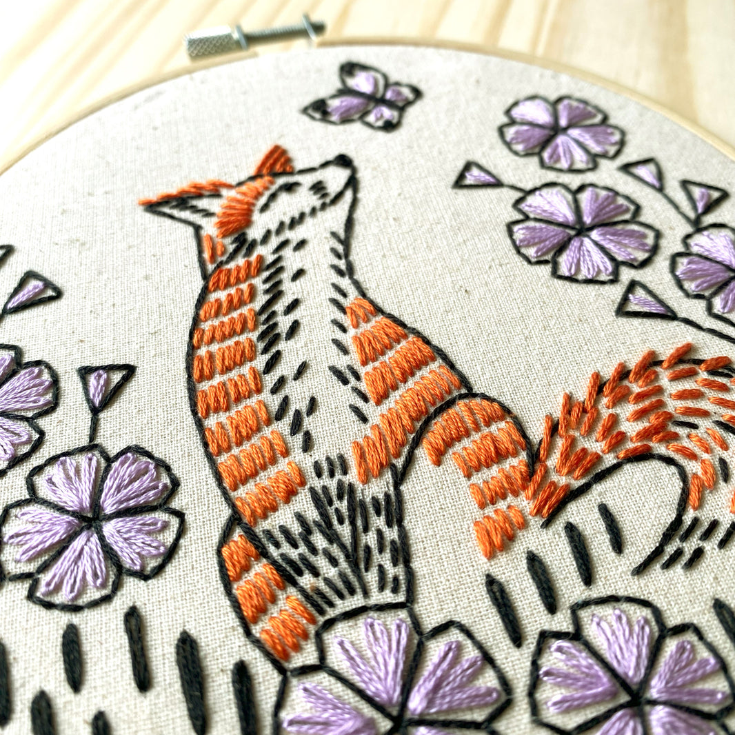 Pre-Printed Fabric – Hook, Line & Tinker - modern embroidery kits