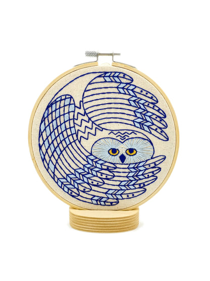 Snowy Owl Complete Embroidery Kit