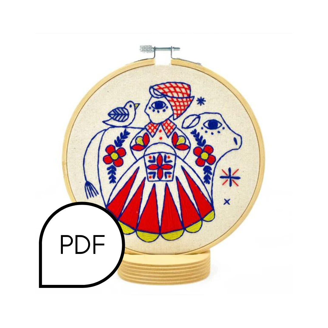 Milkmaid Embroidery PDF Download - English and French