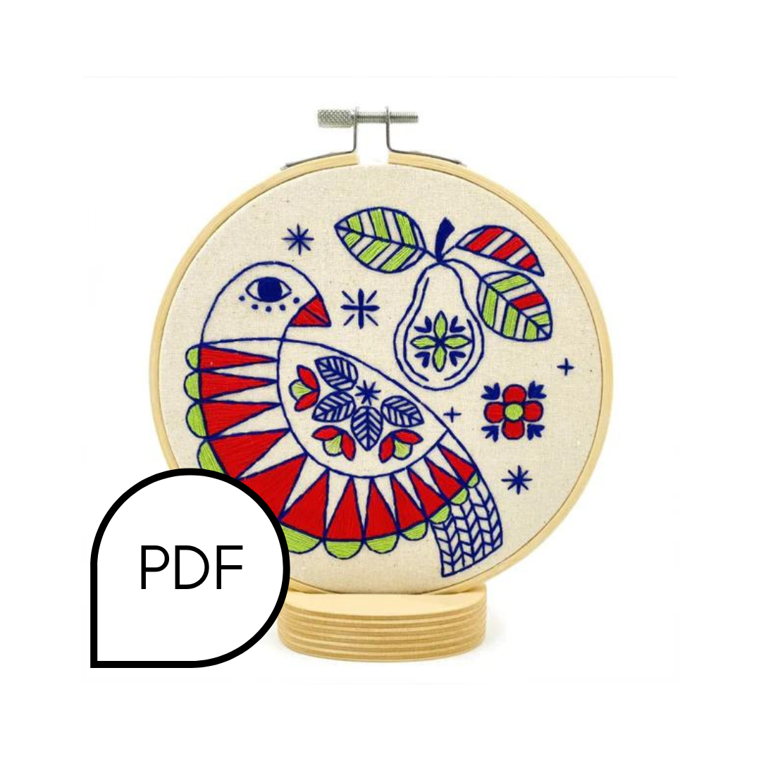 Partridge Embroidery PDF Download - English and French