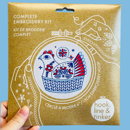 French Hen Complete Embroidery Kit