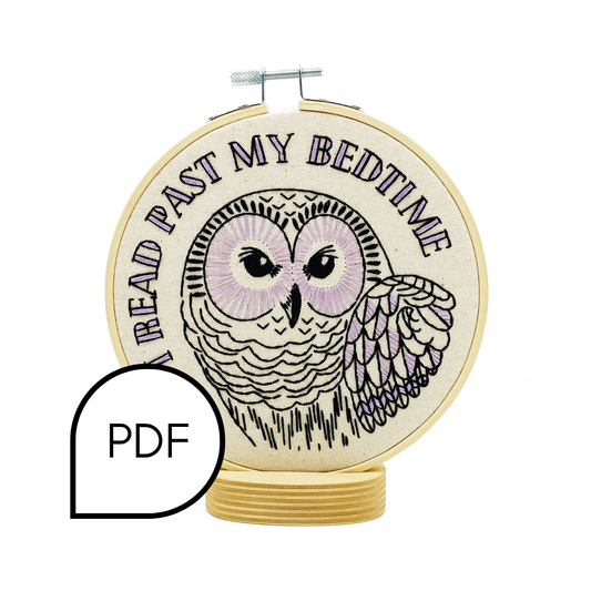 I read past my bedtime v2 Embroidery PDF Download - English and French