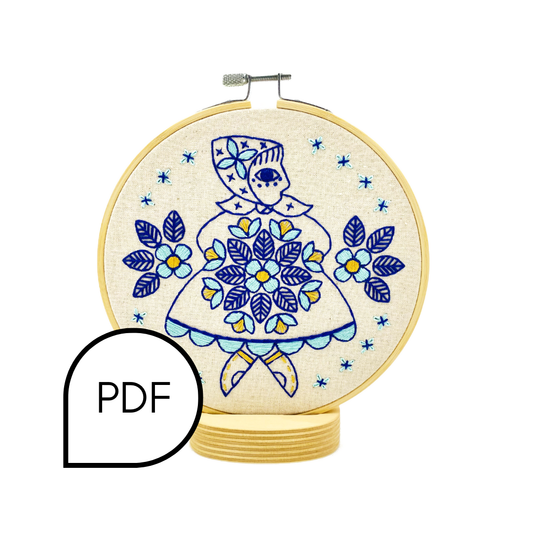 Lady Dancing Embroidery PDF Download - English and French