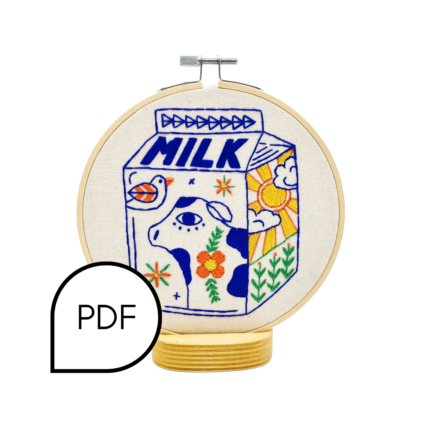 Milk Embroidery PDF Download - English and French