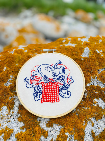 Octopus Knitting Complete Embroidery Kit