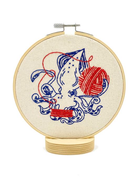 Squid Balling Yarn Complete Embroidery Kit