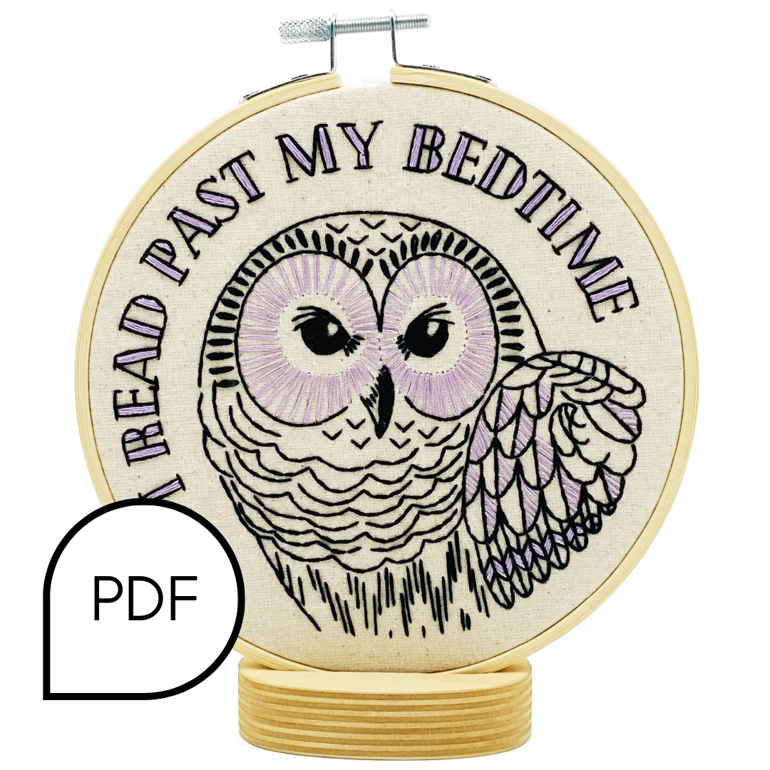 I read past my bedtime v2 Embroidery PDF Download - English and French
