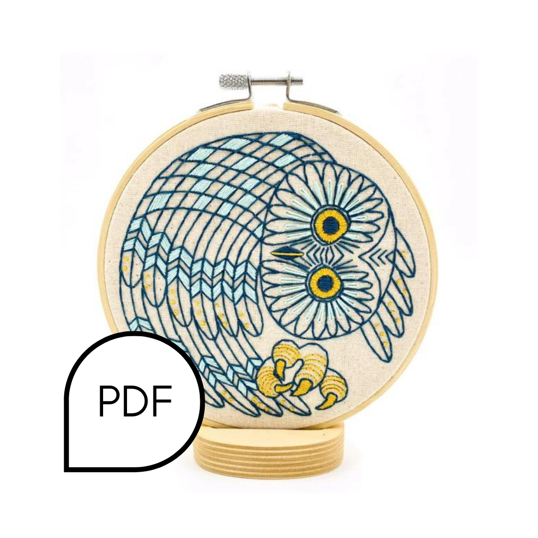 Saw Whet Owl Embroidery PDF Download