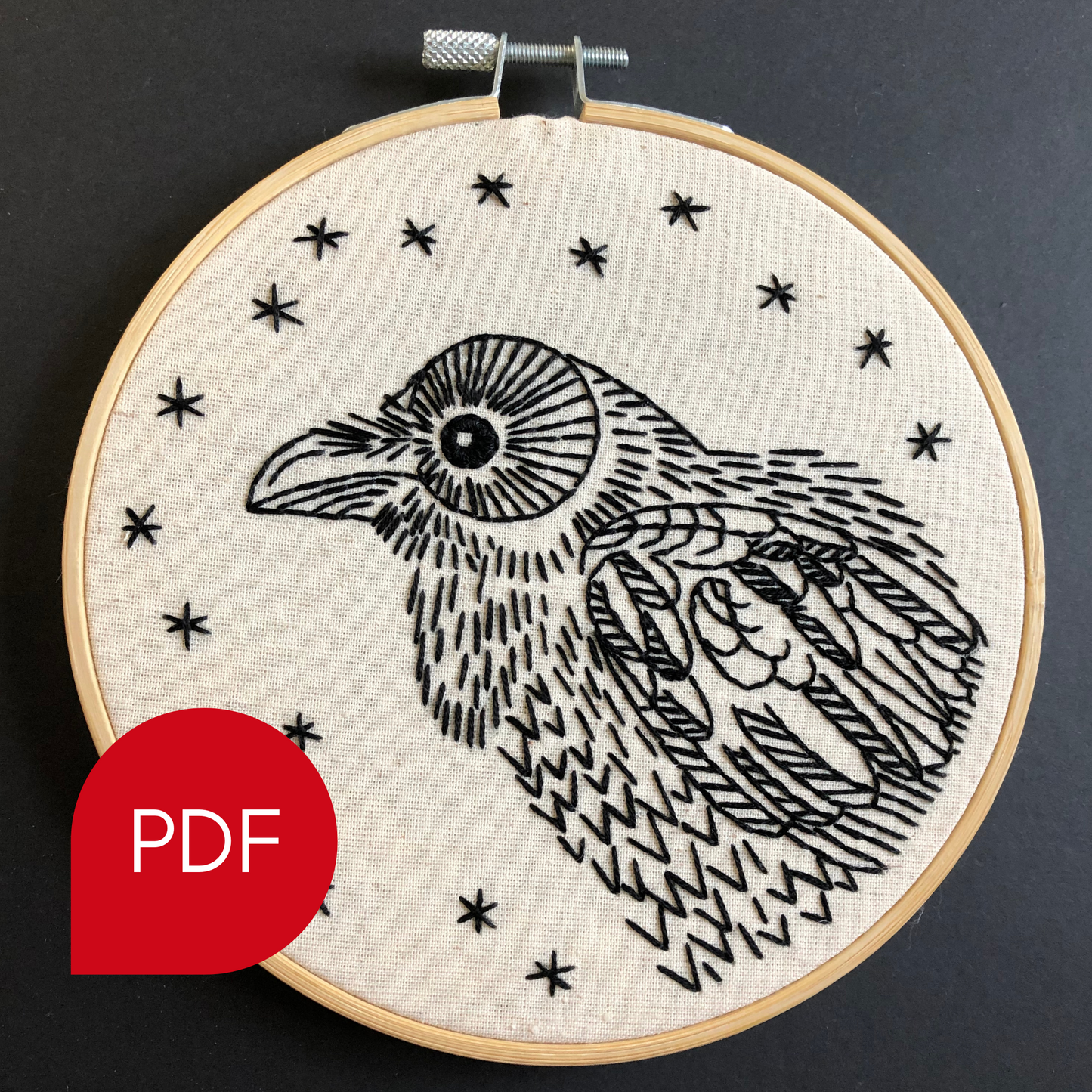 Raven - Nevermore Embroidery PDF Download