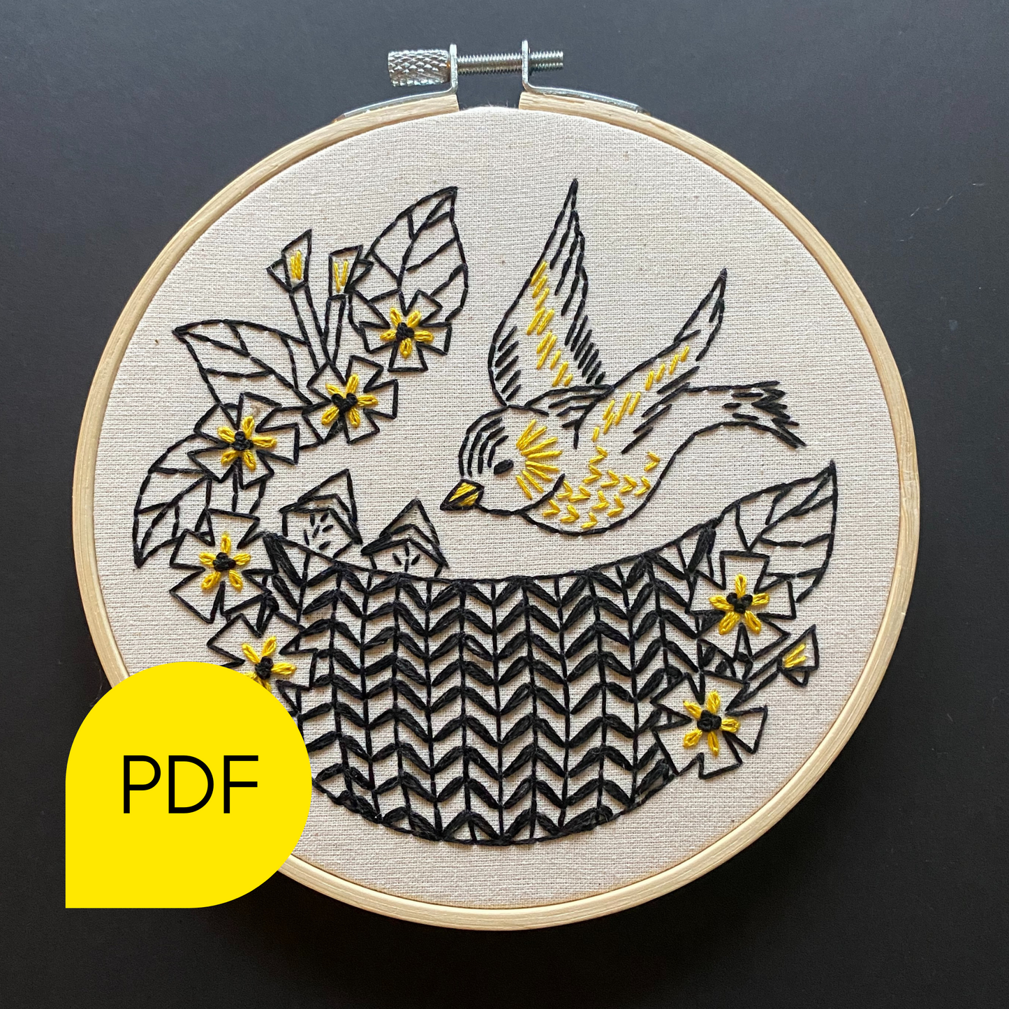Goldfinch Embroidery PDF Download