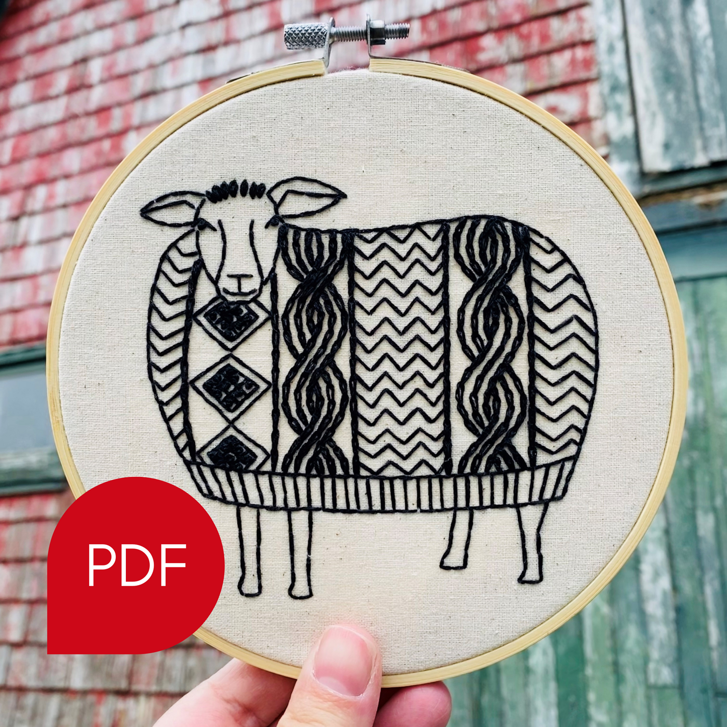 Sweater Weather Sheep Embroidery PDF Download