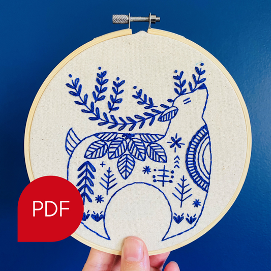 Hygge Reindeer Embroidery PDF Download
