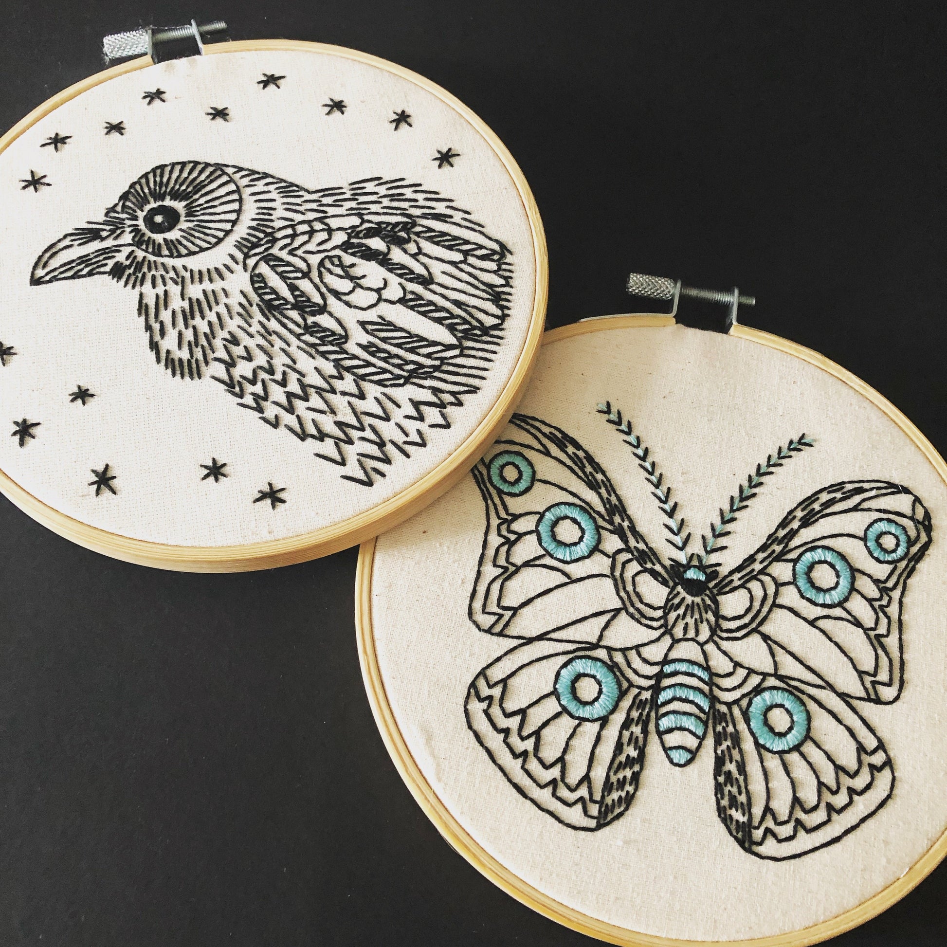 A completed stamped embroidery kit Nevermore by Hook, Line and Tinker :  r/Embroidery
