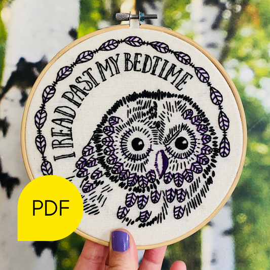 I read past my bedtime Embroidery PDF Download
