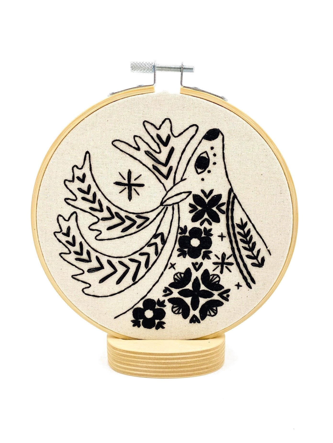 Folk Caribou Complete Embroidery Kit - Black