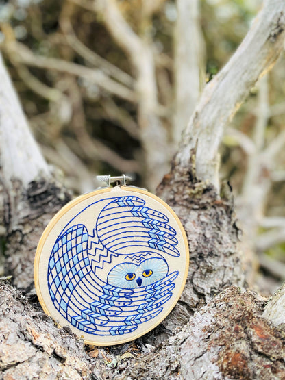 Snowy Owl Complete Embroidery Kit