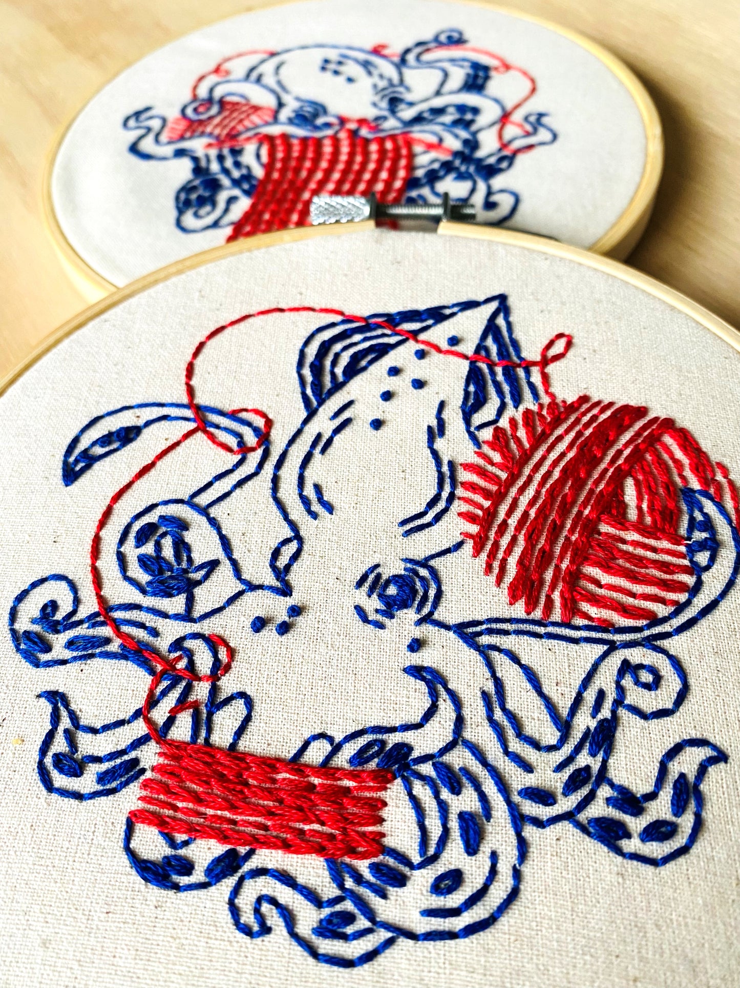 Pre-Printed Fabric: Squid Balling Yarn